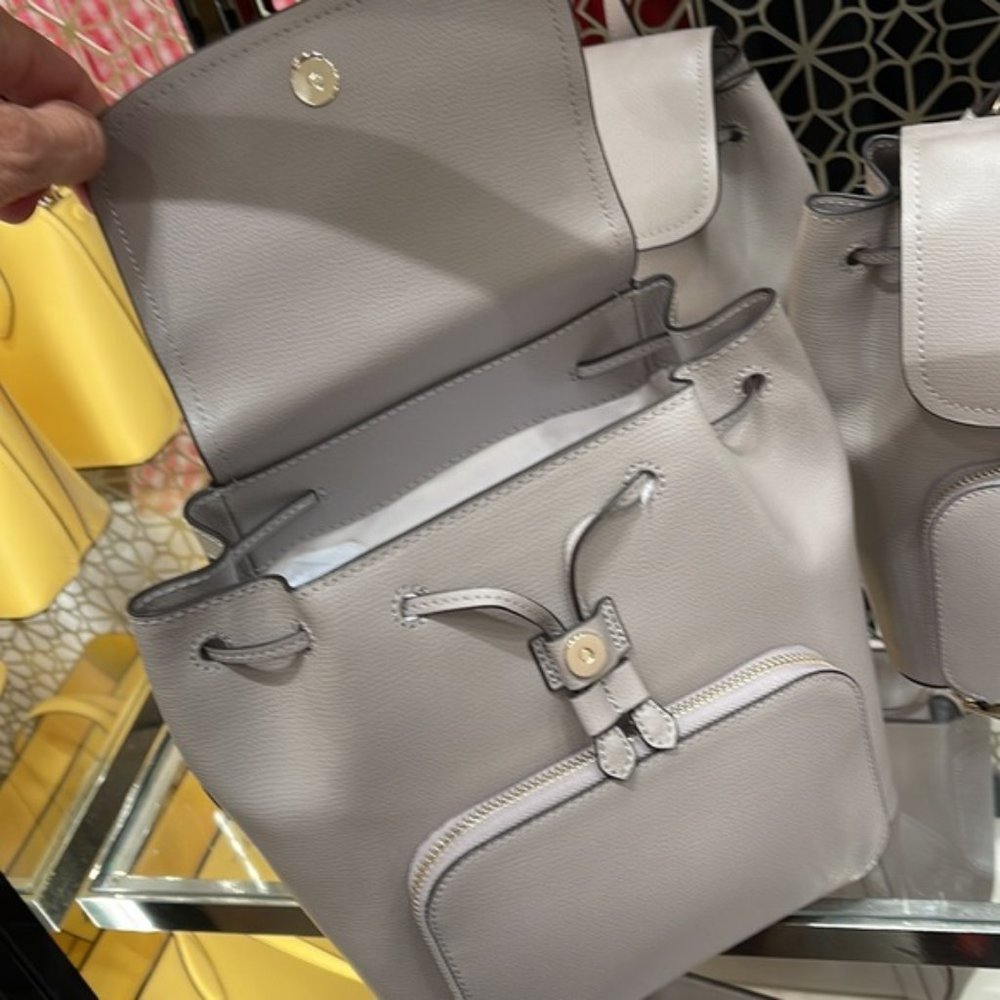 Kate Spade Darcy Flap Backpack Warm Taupe - Picture 12 of 16
